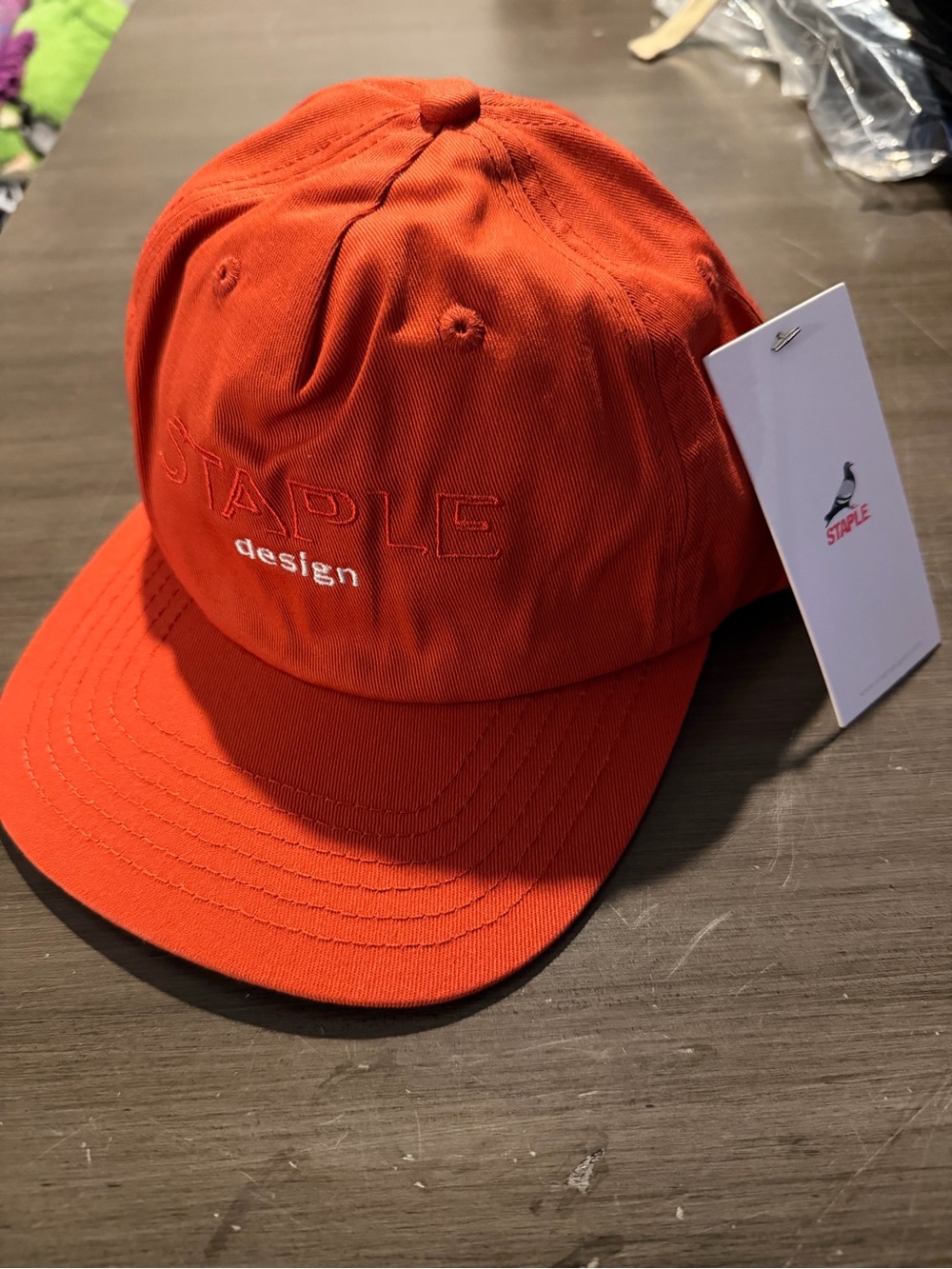 Staple Red-Orange Embroidered Logo Cap